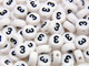 6.5mm Round White 0-9 Black Plastic Numbers Beads Box set - 50 Each Number